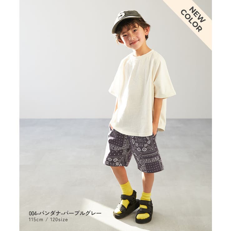 超熱 よくばりストレッチ ツイル 総柄ベイカーハーフパンツ[品番 ボトムス・スパッツ