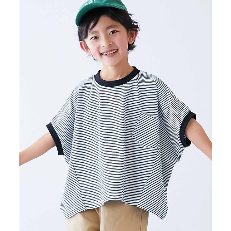 ボーダー-ネイビー | モモンガTシャツ 子供服 キッズ 男の子 女の子 Tシャツ トップス  | devirock