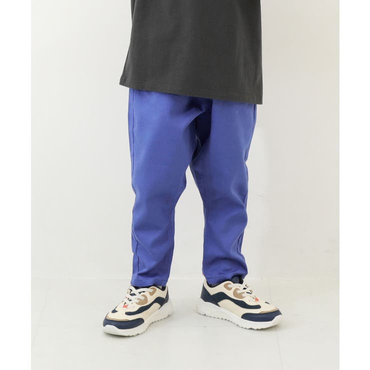 008-Pブルー | ツイル ペグトップパンツ 子供服 | devirock