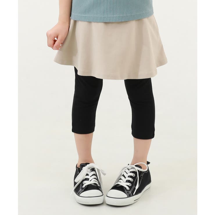 グレージュ | 【両側ポケット付き】6分丈 無地スカッツ 子供服 | devirock