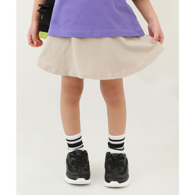 グレージュ | 【両側ポケット付き】1分丈 無地スカッツ 子供服 | devirock