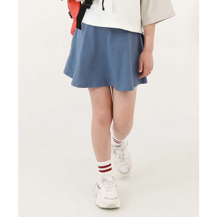 ブルーグレー | 【両側ポケット付き】1分丈 無地スカッツ 子供服 | devirock