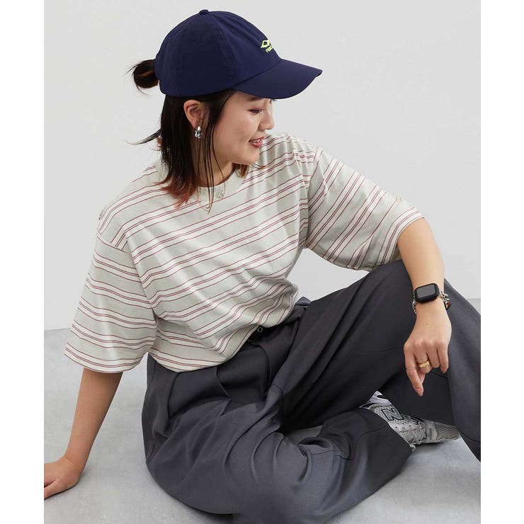 012-アイボリー-エンジ | 綿100% お洗濯してもよれにくい ビッグシルエット | devirock