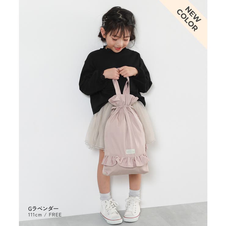Tororo*リバティ生地使用*フローティングフローラ*フリル巾着*巾着 持ち手付きフリル巾着 子供服 キッズ[品番:VR000010311