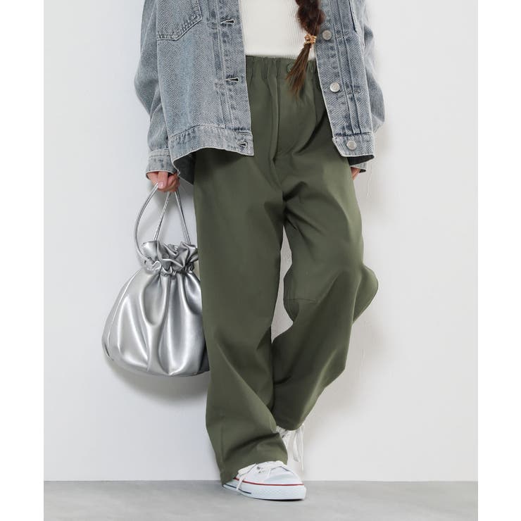 Dオリーブ | よくばりストレッチ ツイル ワイドストレート | devirock