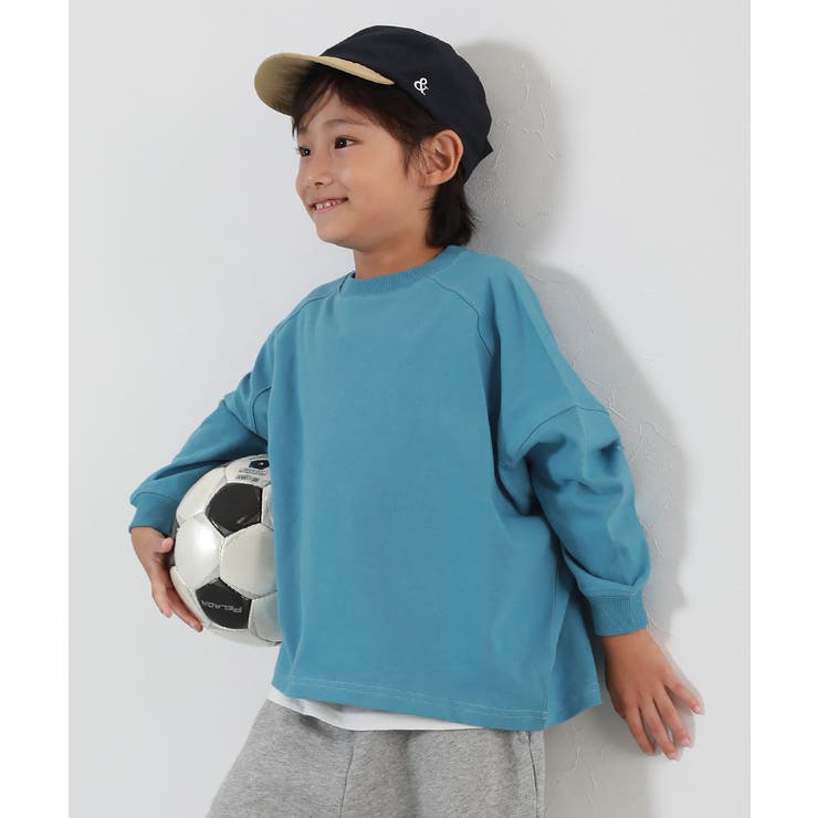 スカイブルー | ステッチ切り替え モモンガ 長袖Tシャツ | devirock