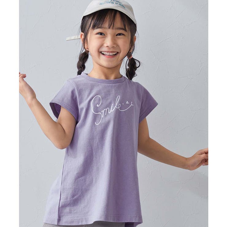 011-スマイル-Sバイオレット | 綿100％ デビラボ プリントチュニックTシャツ | devirock