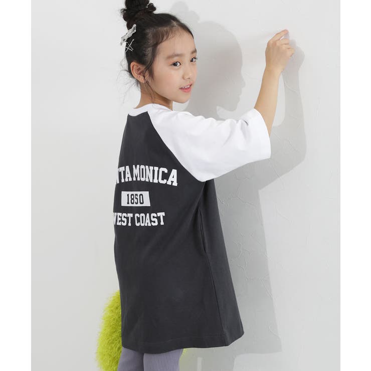 001-ホワイト-スミクロ | 7分袖ラグランワンピース 子供服 キッズ | devirock