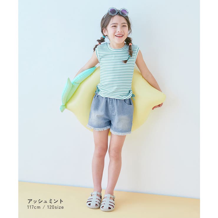 UVカット 服っぽく着られる ボーダーT&デニムパンツ水着 | devirock | 詳細画像6 