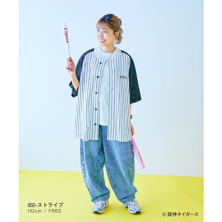 阪神タイガースコラボ 大人ベースボールシャツ 子供服[品番