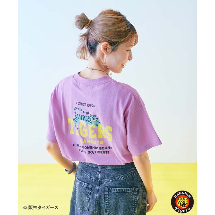 002-トラロゴ-モーブピンク | 阪神タイガースコラボ 大人半袖Tシャツ 子供服 | devirock