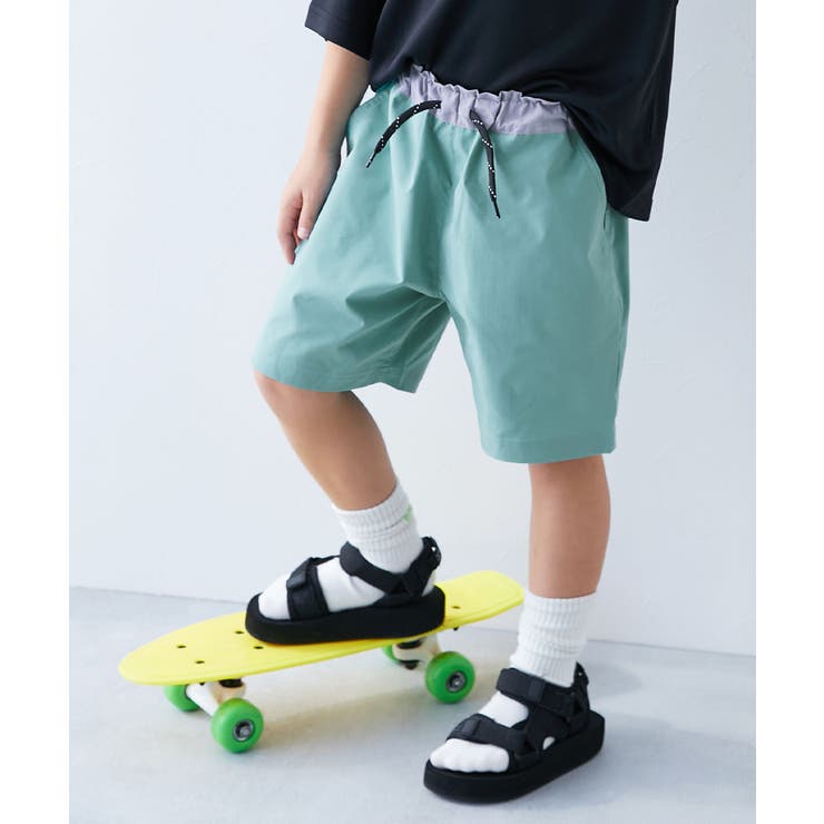 Sミント | シワになりにくい ウエスト切り替え ハーフパンツ | devirock