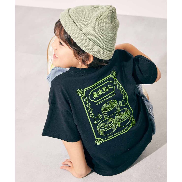 010-香港-ブラック | 綿100％ デビラボ×【アジア食堂】 BIGシルエット | devirock