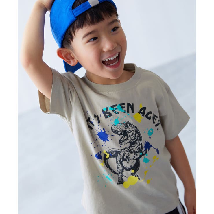 004-恐竜-Lグレー | 綿100％ デビラボ BOXシルエット | devirock