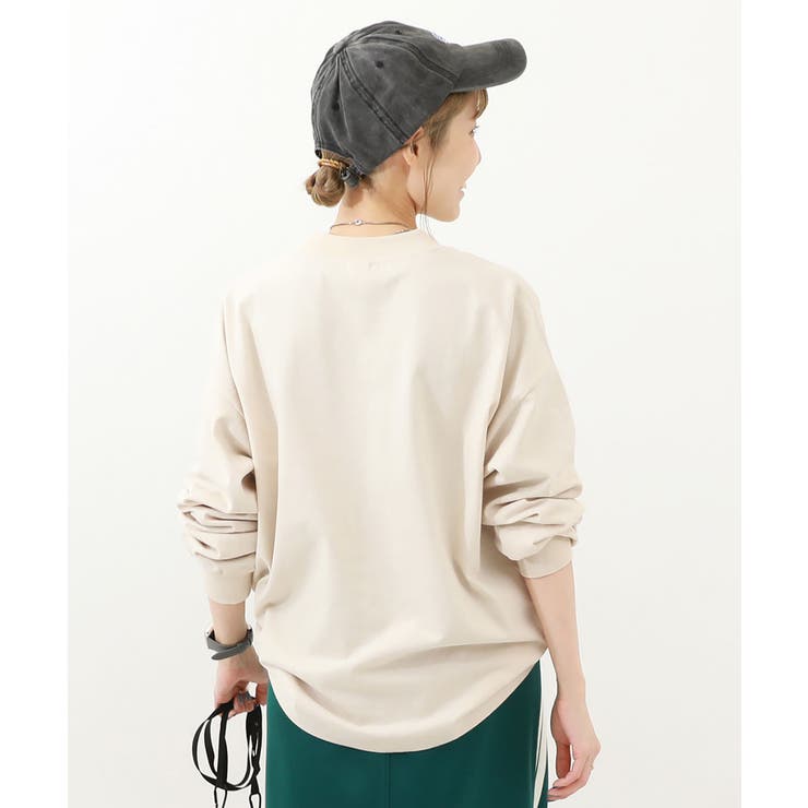 アイボリー | 綿100% お洗濯してもよれにくいビッグシルエット 袖リブ大人長袖Tシャツ | devirock
