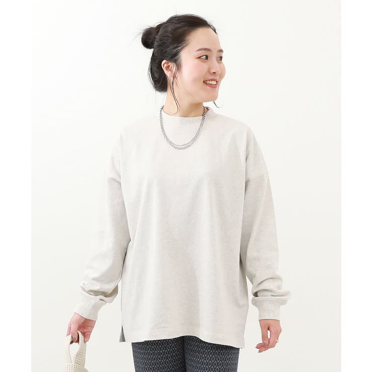 オートミール | 綿100% お洗濯してもよれにくいビッグシルエット 袖リブ大人長袖Tシャツ | devirock
