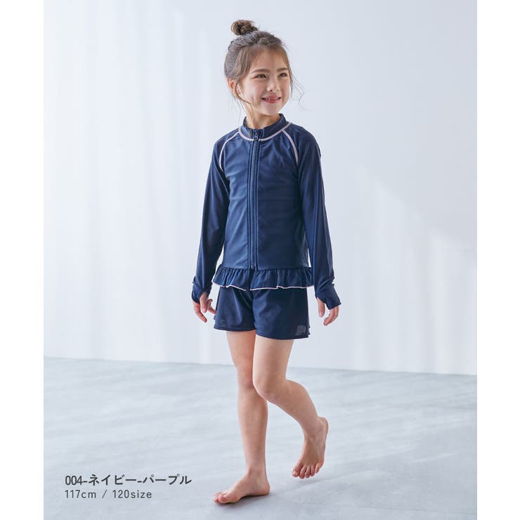 UVカット スクール用 長袖フリルラッシュガード 子供服 キッズ 女の子  | devirock | 詳細画像8 