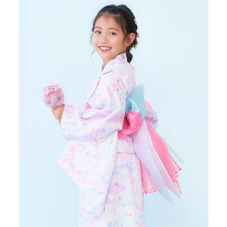 【新品未開封】カシオペアタオル、ルームウェア【浴衣】セット（白・紫） devirock（デビロック） お祭り 夏祭り 花火大会 綿100％ 浴衣 【帯2本