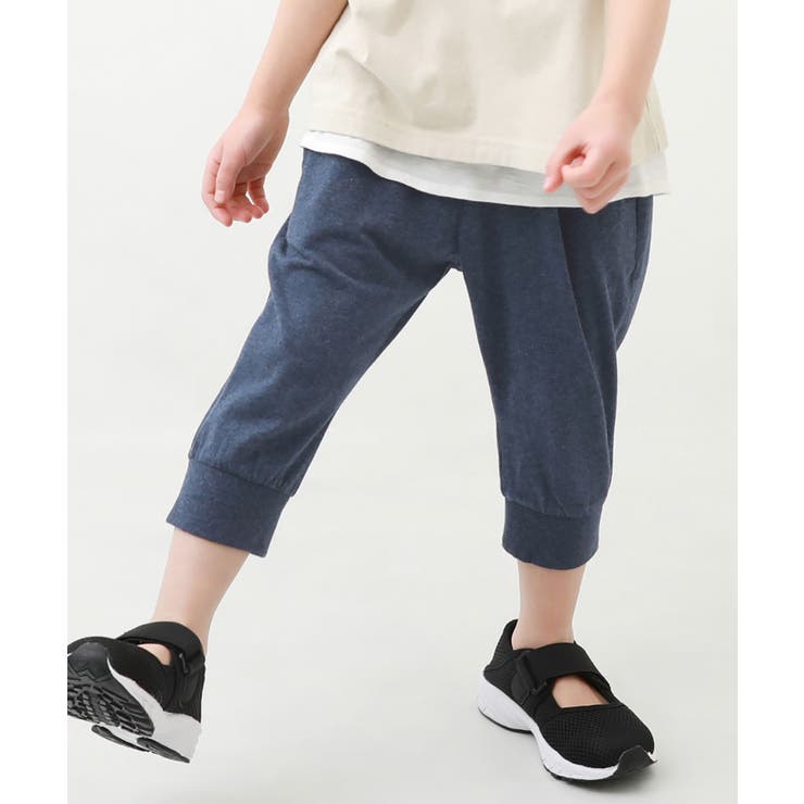 杢ネイビー | 7分丈 裾リブパンツ 子供服 | devirock