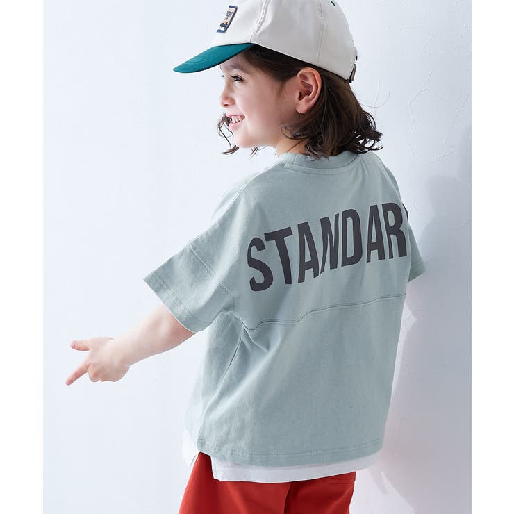 セージ | 綿100％型崩れしにくい STANDARD バックロゴプリント半袖Tシャツ | devirock