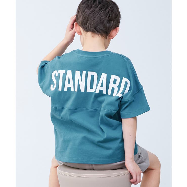 アッシュブルー | 綿100％型崩れしにくい STANDARD バックロゴプリント半袖Tシャツ | devirock