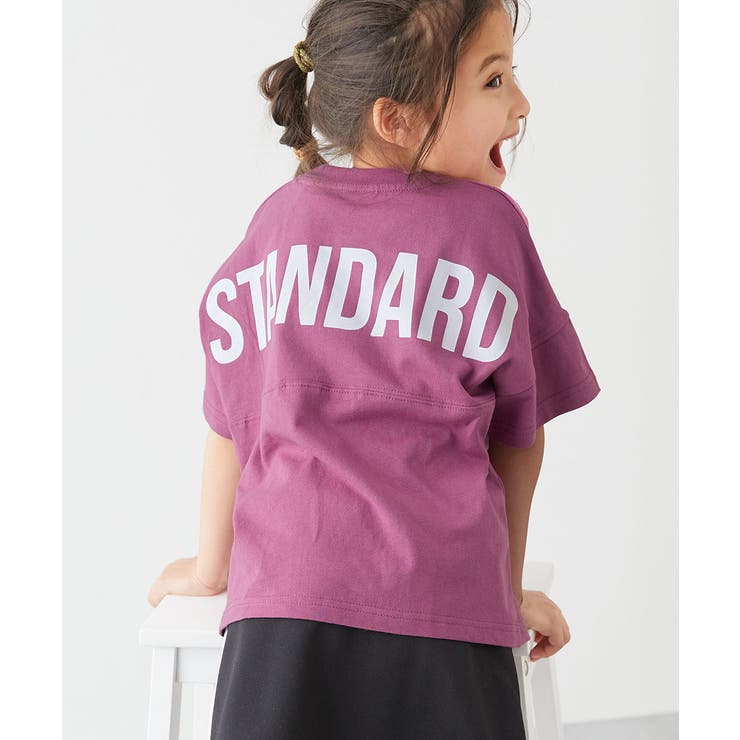 綿100％型崩れしにくい STANDARD バックロゴプリント半袖Tシャツ[品番