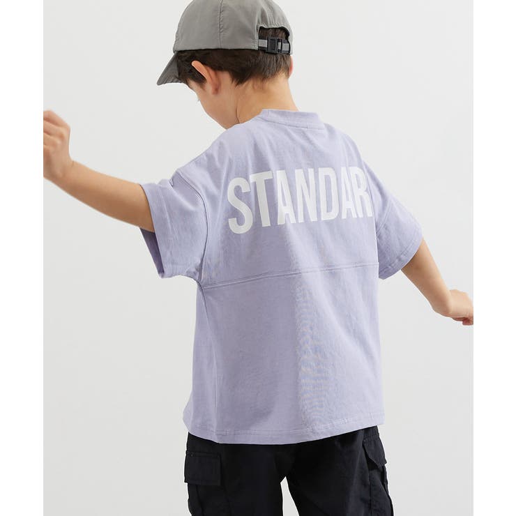 Gブルー | 綿100％型崩れしにくい STANDARD バックロゴプリント半袖Tシャツ | devirock