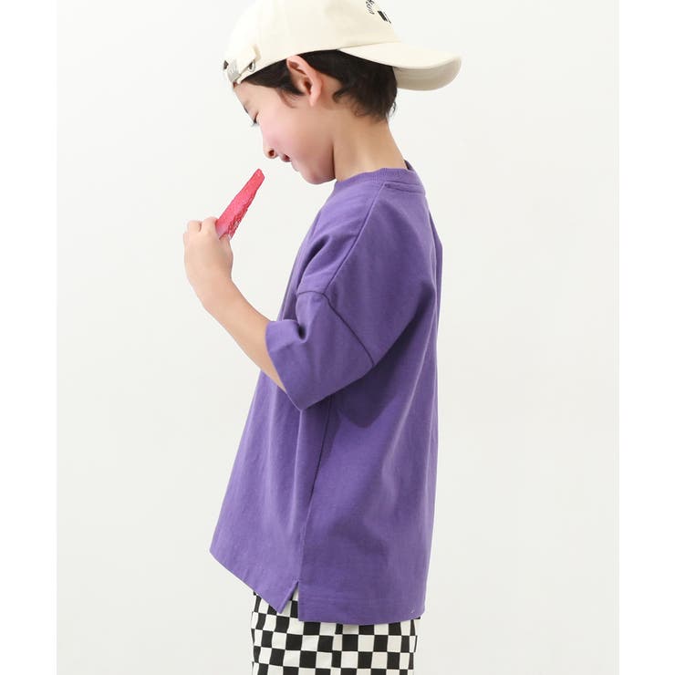 バイオレット | 綿100%お洗濯してもよれにくい ビッグシルエット 半袖Tシャツ | devirock