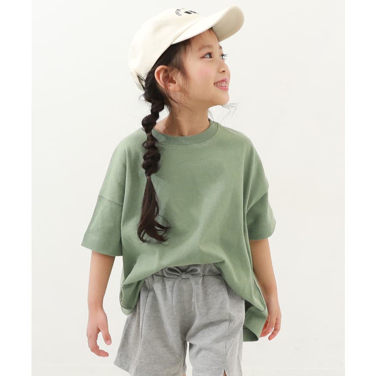 クリームグリーン | 綿100%お洗濯してもよれにくい ビッグシルエット 半袖Tシャツ | devirock
