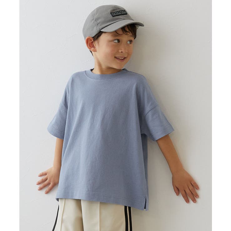 ソフトブルー | 綿100%お洗濯してもよれにくい ビッグシルエット 半袖Tシャツ | devirock