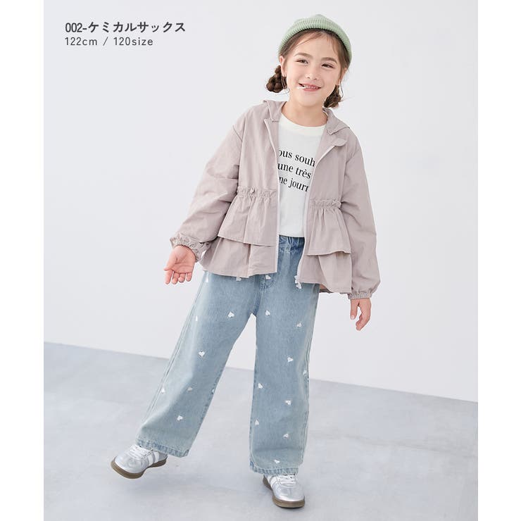 【45R】花柄 ワイド デニムパンツ(サイズ2) セール】レトロフラワーパターンワイドデニムパンツ（デニムパンツ