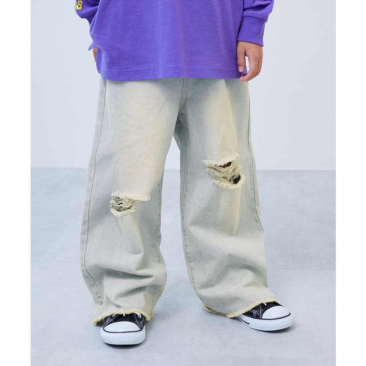 003-オーバーダイブリーチ | ケミカル ダメージ ストレートデニム | devirock