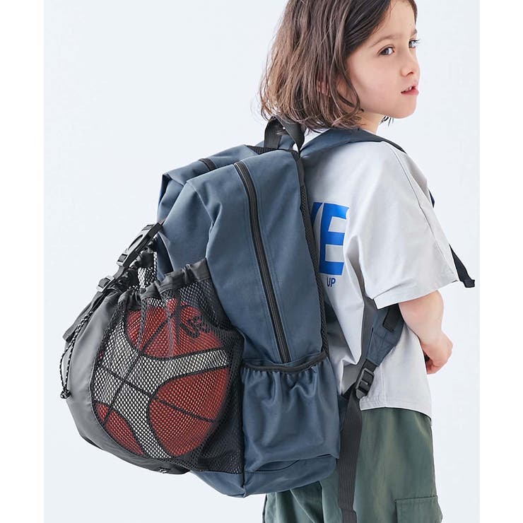 005-アビスブルー | ボールが収納できる リュックサック 子供服 | devirock