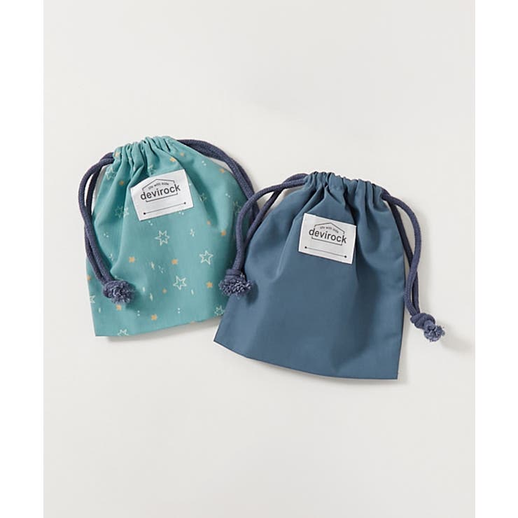 002-スター-アッシュブルー | 2枚セット速乾シワになりにくい バケット型巾着 小サイズ | devirock
