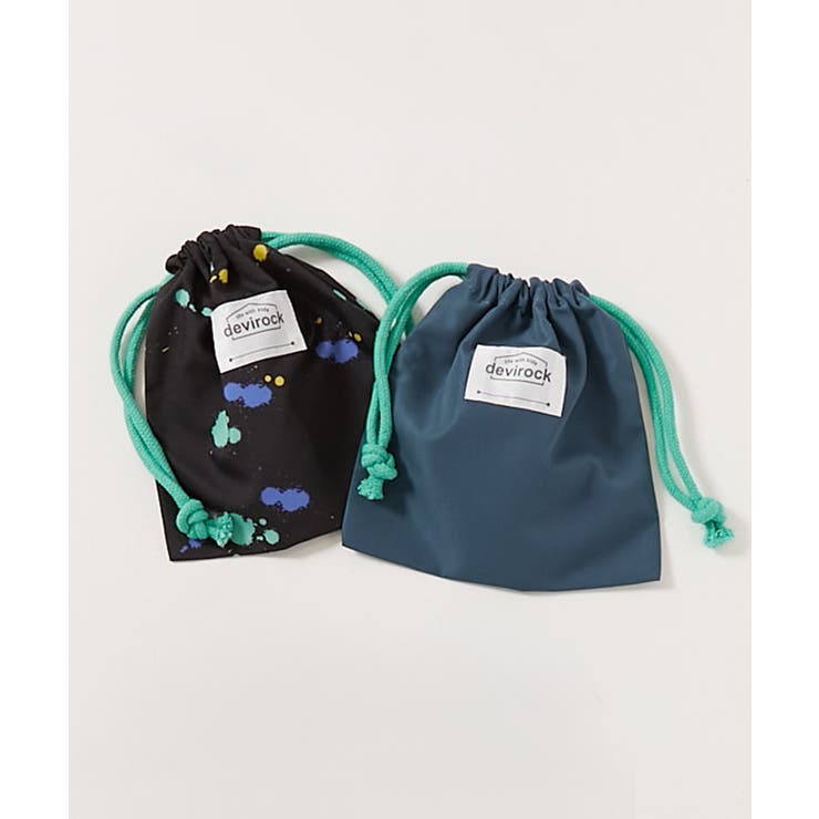 006-ペンキ-アビスブルー | 2枚セット速乾シワになりにくい バケット型巾着 小サイズ | devirock