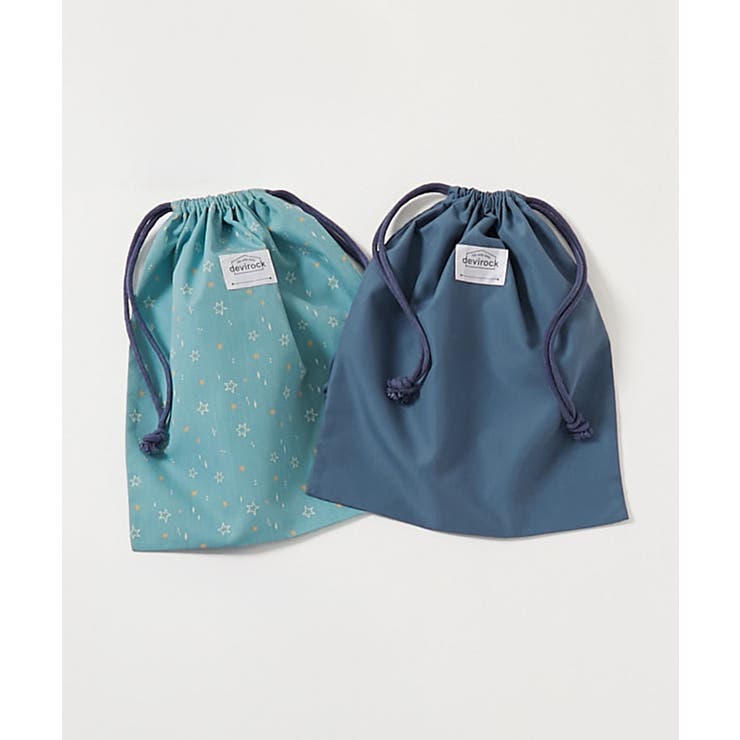 002-スター-アッシュブルー | 2枚セット速乾シワになりにくい バケット型巾着 大サイズ | devirock