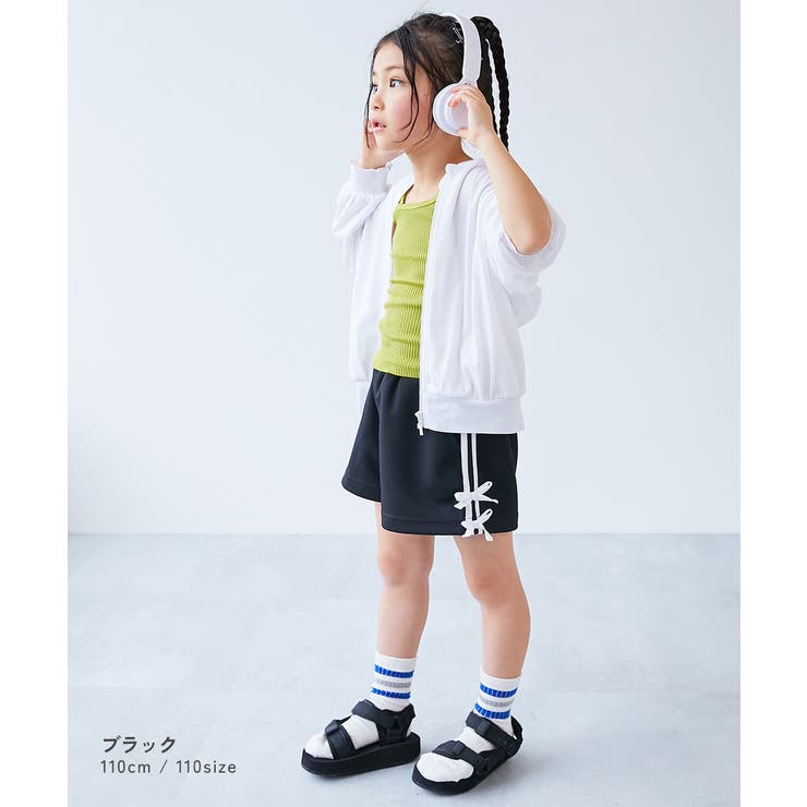リボン付き サイドラインショートパンツ 子供服 | devirock | 詳細画像4 