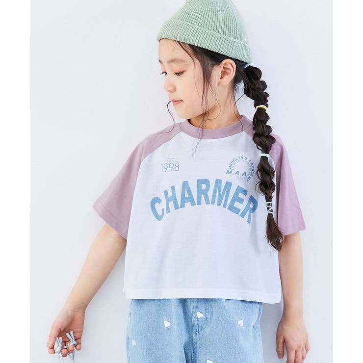 002-ラグラン-Gラベンダー | えらべるデザイン ガールズ 半袖Tシャツ | devirock