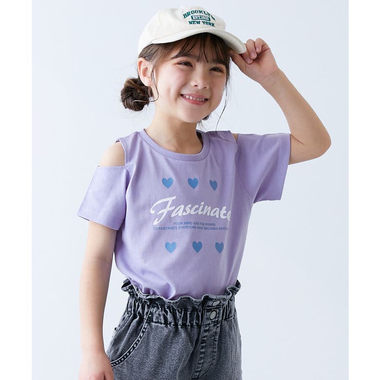 021-肩開き-Sバイオレット | えらべるデザイン ガールズ 半袖Tシャツ | devirock