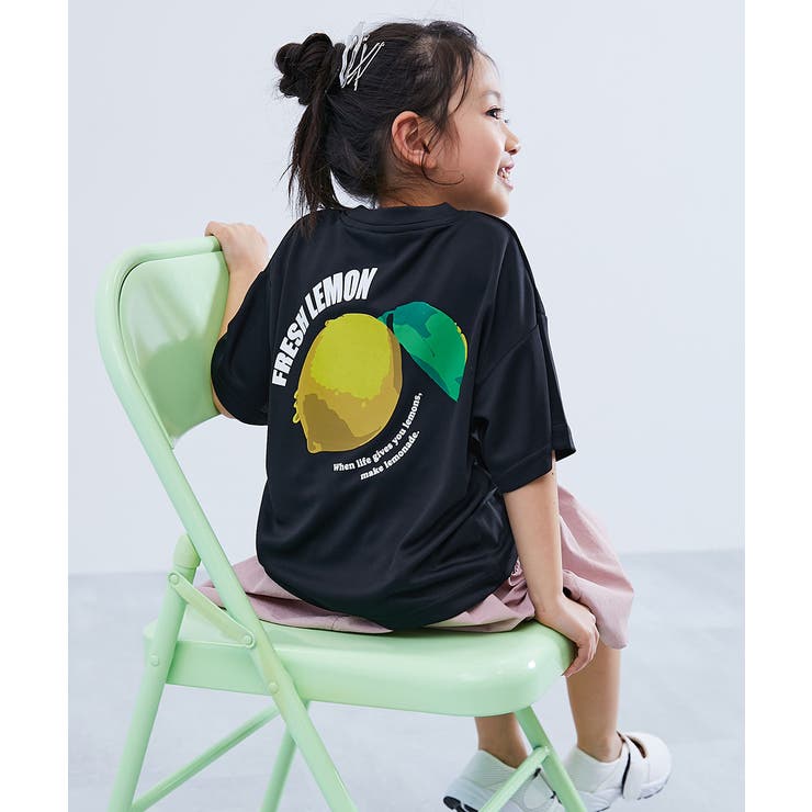 011-レモン-ブラック | 涼感サラッとメッシュ×デビラボ プリント 半袖Tシャツ | devirock