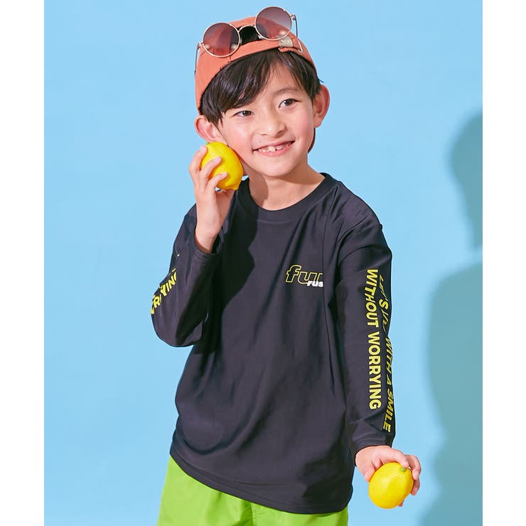 011-袖ロゴ-ブラック | UVカット Tシャツ型 長袖ラッシュガード | devirock