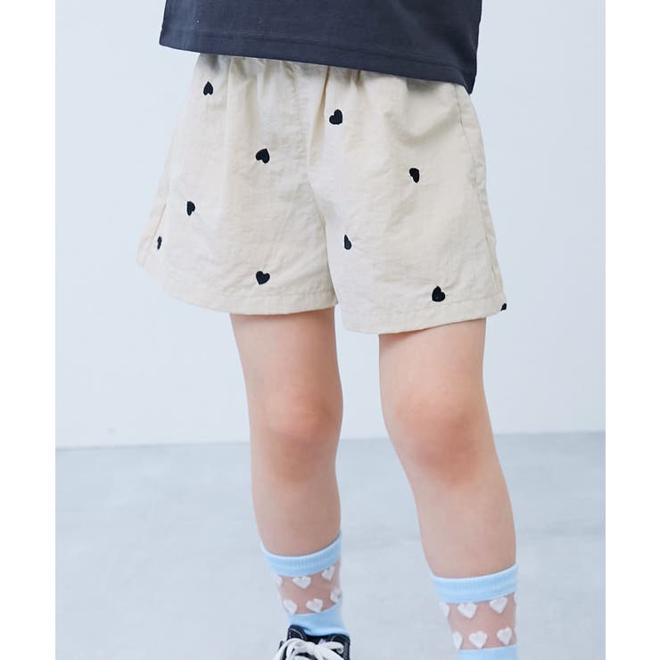 アイボリー | 水はじく 撥水ナイロン ハート総柄 | devirock