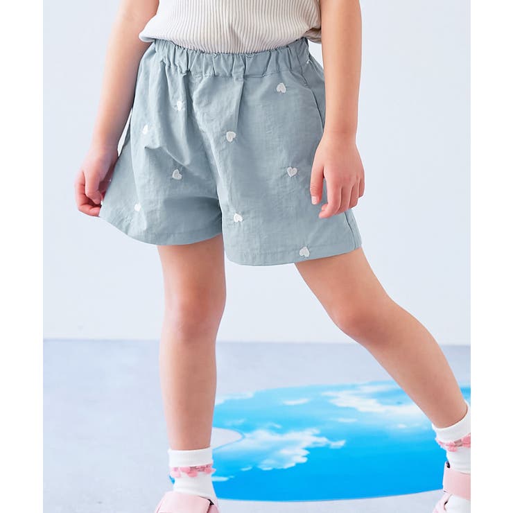 ミストブルー | 水はじく 撥水ナイロン ハート総柄 | devirock