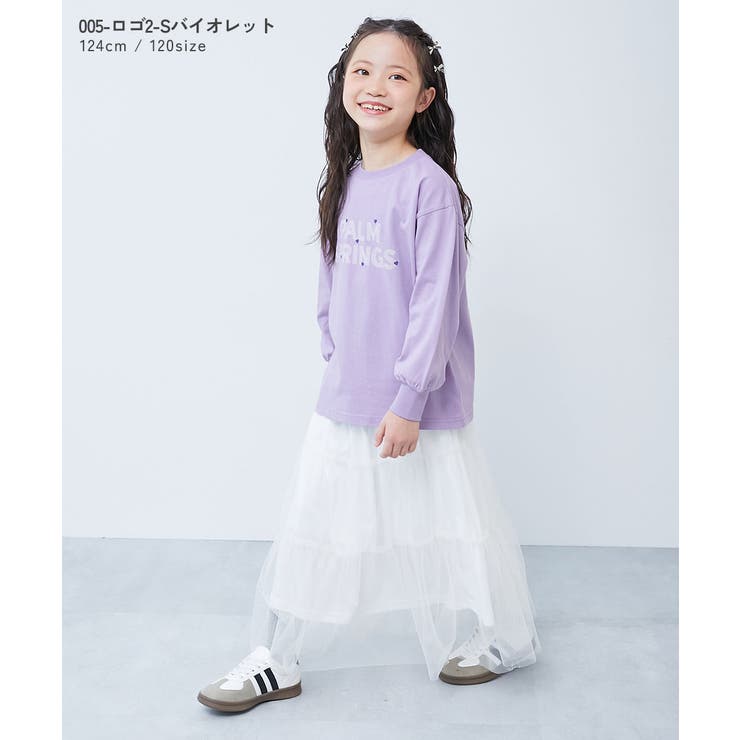 綿100％デビラボガールズ BIGシルエットプリント袖リブ長袖Tシャツ 子供服 | devirock | 詳細画像12 