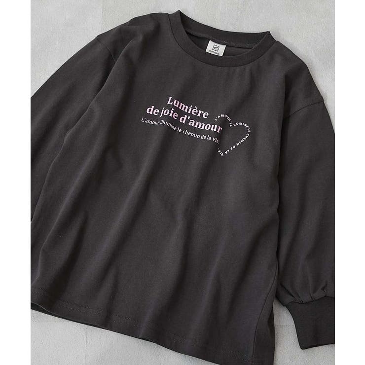 001-ロゴ1-スミクロ | 綿100％デビラボガールズ BIGシルエットプリント袖リブ長袖Tシャツ 子供服 | devirock