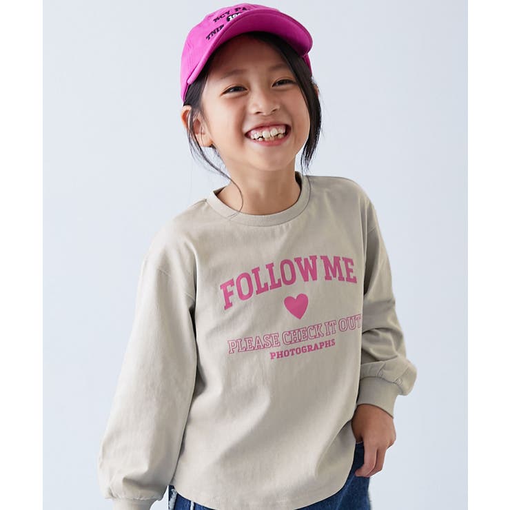 001-ハート-Lグレー | 綿100％ デビラボガールズ プリント長袖Tシャツ | devirock