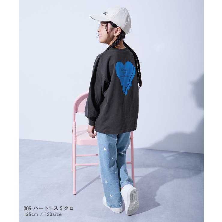 綿100％ デビラボガールズ BIGシルエットプリント袖リブ長袖Tシャツ | devirock | 詳細画像14 