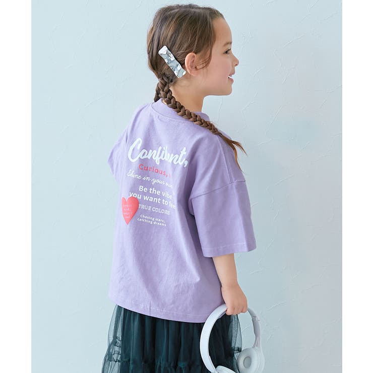 015-ロゴ2‐Sバイオレット | 綿100％ デビラボガールズ BIGシルエットプリント半袖Tシャツ | devirock