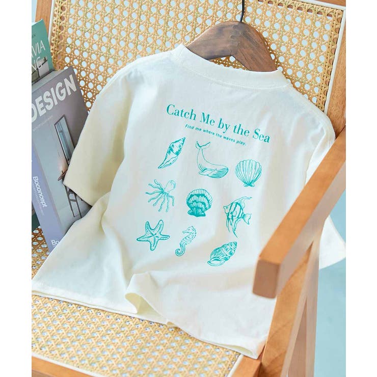 010-海-オフホワイト | 綿100％ デビラボガールズ BIGシルエットプリント半袖Tシャツ | devirock