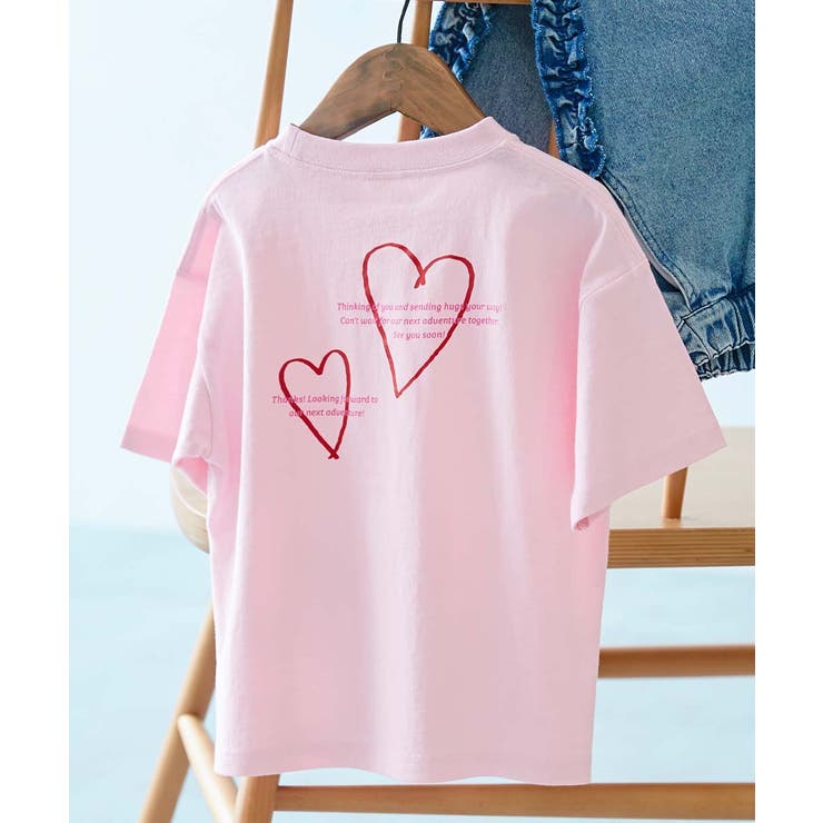 013-ハート-さくらピンク | 綿100％ デビラボガールズ BIGシルエットプリント半袖Tシャツ | devirock